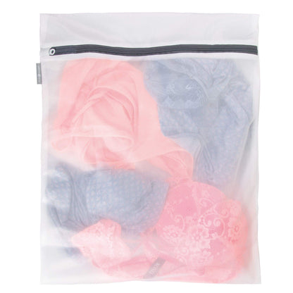 iDesign Mesh Laundry Bag Built in Zipper for Delicates, 16" x 0.5" x 20", Large