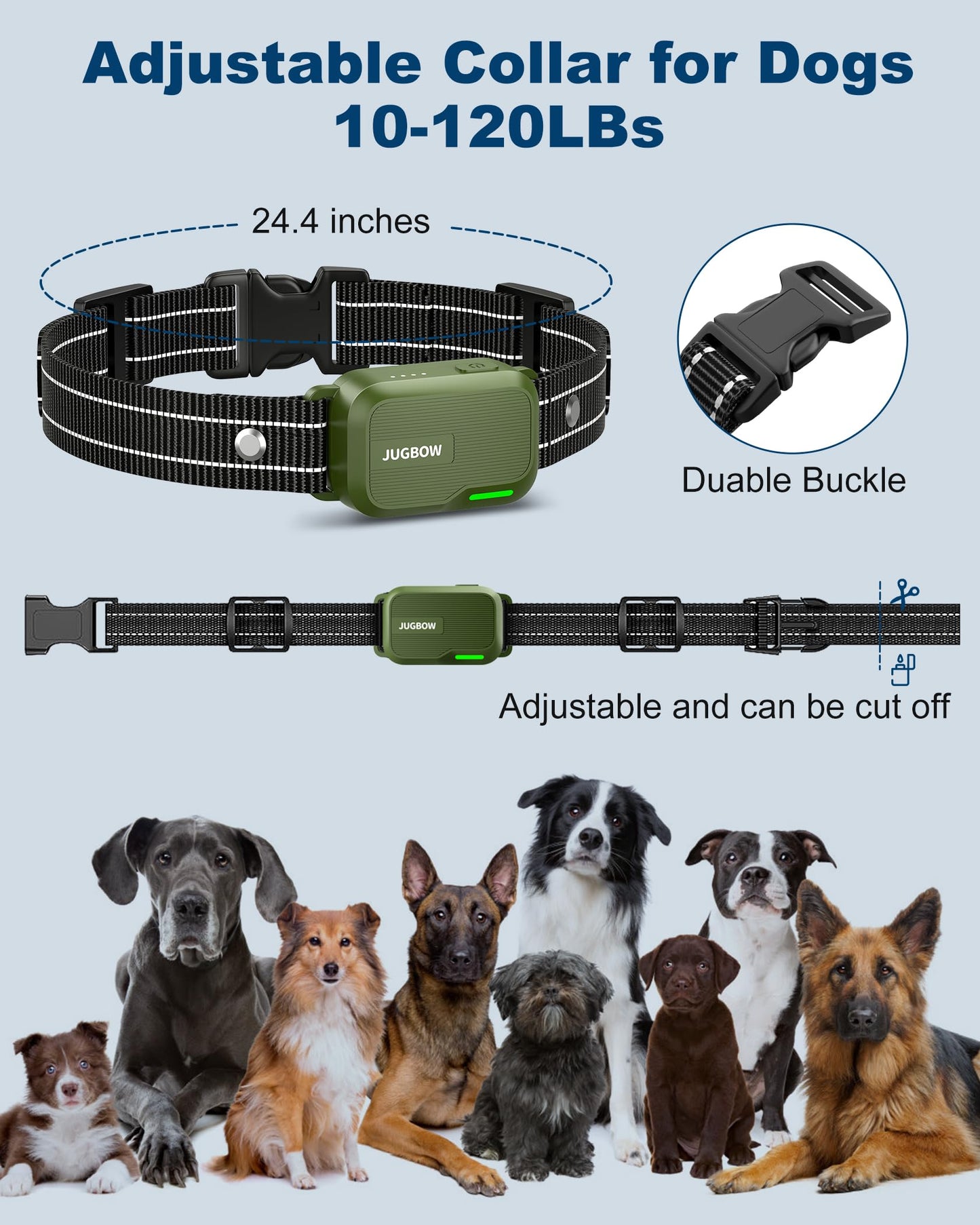 Jugbow Dog Shock Collar - 3300FT Dog Training Collar with Remote Innovative IPX7 Waterproof with 4 Training Modes, Rechargeable E-Collar for All Breeds