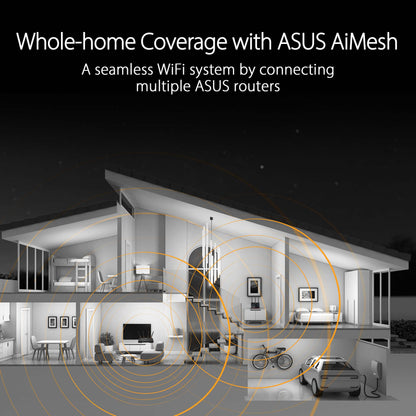 ASUS TUF Gaming WiFi 6 Router (TUF-AX4200) - Dedicated Gaming Port, Dual 2.5G Port, 3 Steps Port Forwarding, Extendable Router with AiMesh Technology, AiProtection Pro, VPN, Instant Guard