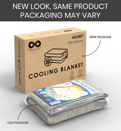 Everlasting Comfort Cooling Blanket for Hot Sleepers - (60"x80") - Dual-Sided Cold Blanket for Sleeping in Summer - Lightweight for Sleeping & Night Sweats