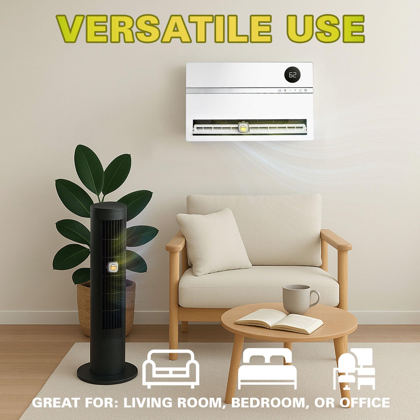 Air Jungles Lemon Ginger Scent Car Air Freshener Clip, 6 Vent Clips, 4ml Each, Long Lasting Air Freshener, Up to 180 Days Car Refresher Odor Eliminator