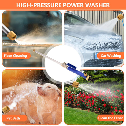 Hydro Jet Power Washer Wand, High Pressure Power Washer Wand with 2 Nozzle and Quick Connectors, Watering Sprayer Cleaning Tool for Patio Car Pet Gutter Window Garden Cleaning