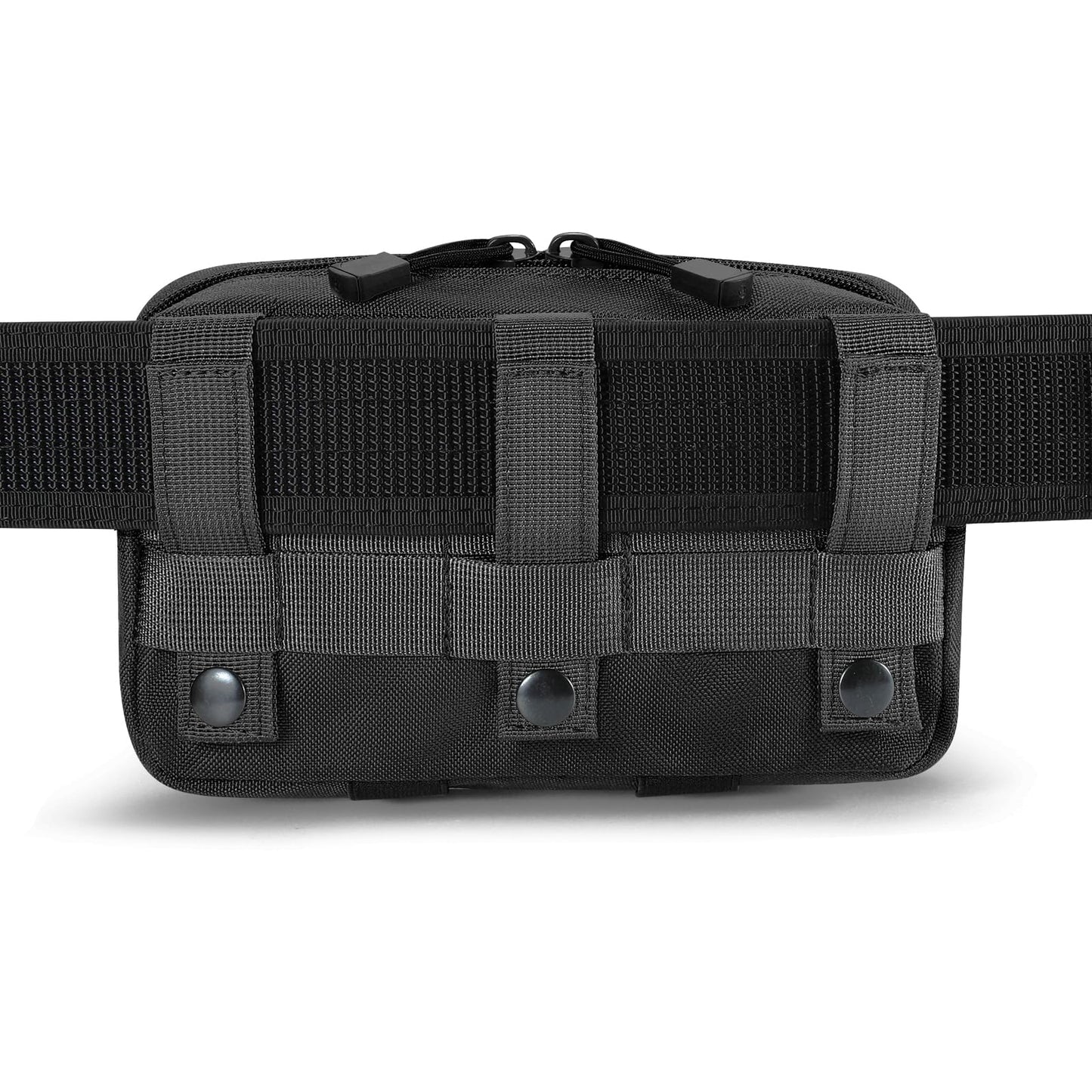 FRTKK Tactical Molle Admin Pouch Utility Laser Cut EDC Tool Pouch Bag Horizontal Modular Pouches Include US Flag Patch and Keychain (Black)