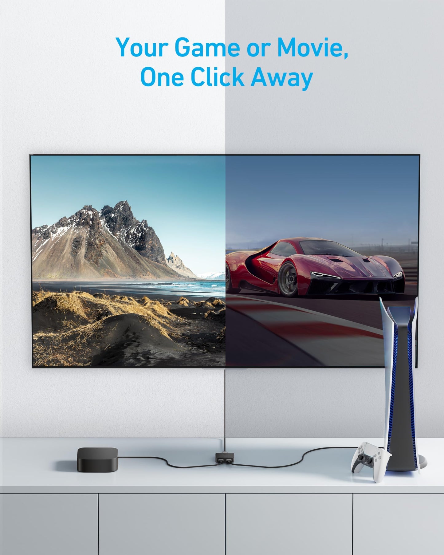 Anker HDMI Switch with 2 Pack 1ft HDMI 2.0 Cable, 4K@60Hz HDMI Splitter, 2 in 1 Out with Smooth Finish, Supports HDR, Dolby, Compatible with Laptops, PC, Xbox Series, PS5 / PS4, Projector, and More