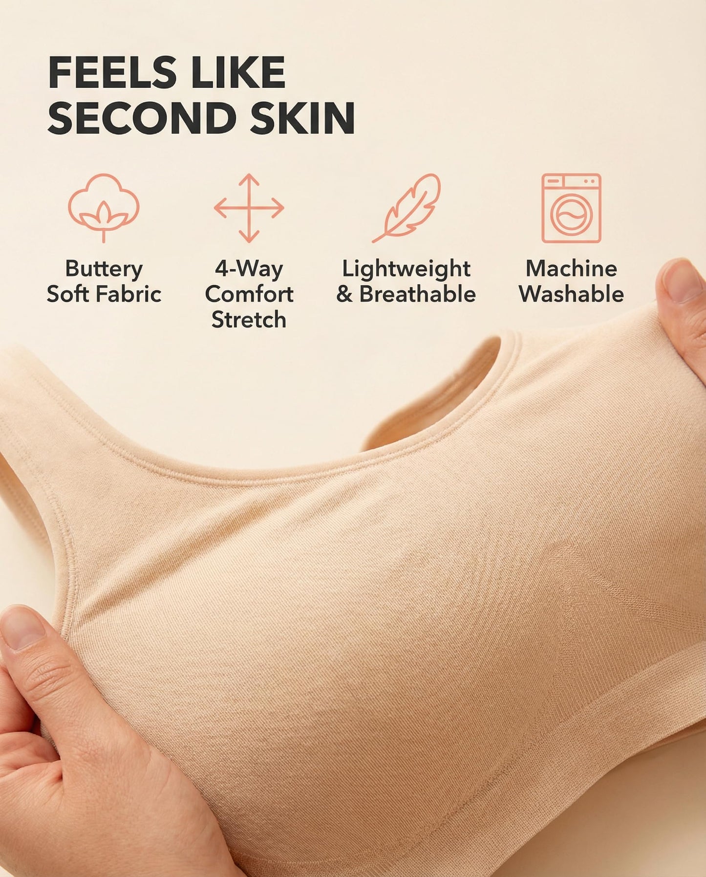SHAPERMINT Wireless Bras for Women No Underwire – Small to Plus Size Bralettes with Support and Natural Lift