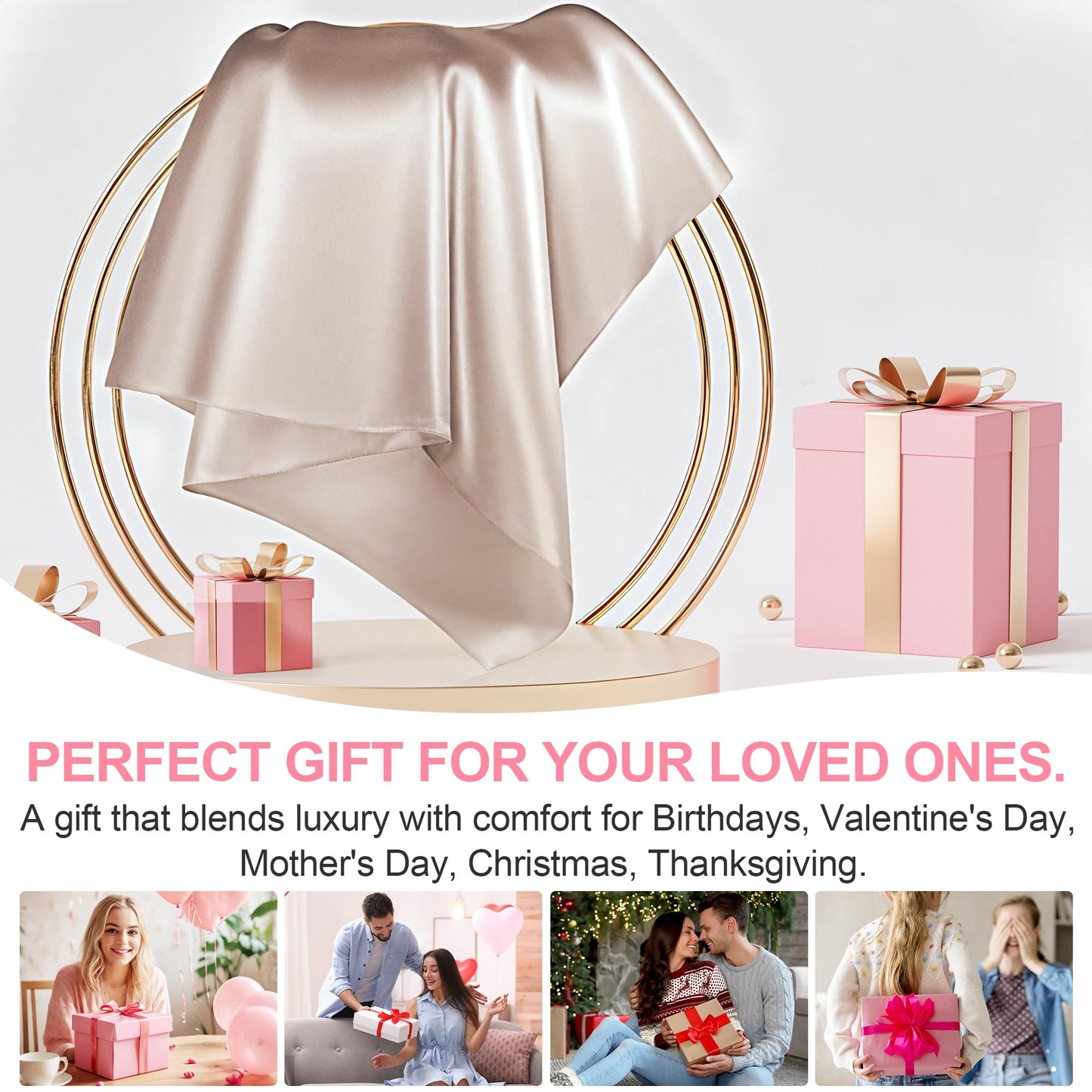 Mulberry Silk Pillow Cases 2 Pack Standard Size 20x26 Inches with Hidden Zipper, Ultra Smooth and Soft Breathable Cooling Silk Satin Pillowcase Set of 2, Better for Hair and Skin, Gifts for Women Men