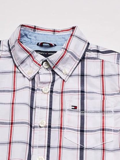 Tommy Hilfiger Big Boys' Samuel Shirt, Classic White, X-Large