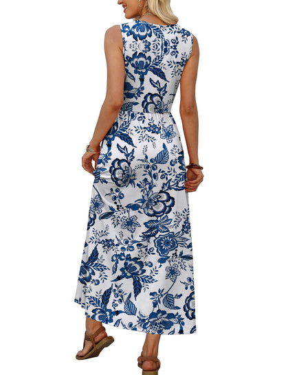 Maxi Dresses for Women 2026 Vacation Babydoll Maternity Dress Floral Casual Sundresses Empire Waist Flowy Boho Summer Dress Italian Dresses Spring Wedding Guest Cruise Outfits Resort Wear 2026 L