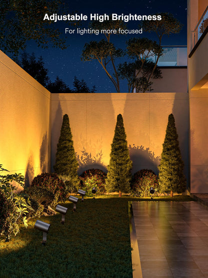 ANGELHALO Smart Landscape Spotlights, 4 Pack RGBW Pathway Lights, 2000LM Dimmable, IP65 Waterproof, Compatible with Alexa, Outdoor Decoration