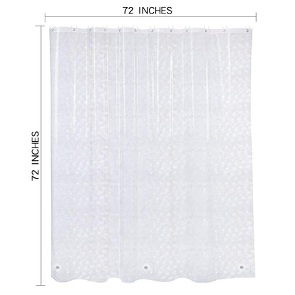 NTBAY EVA Clear Shower Curtain with Water Cube, Water-Repellent Liner with 3 Magnets for Bathroom, 72x72 Inches