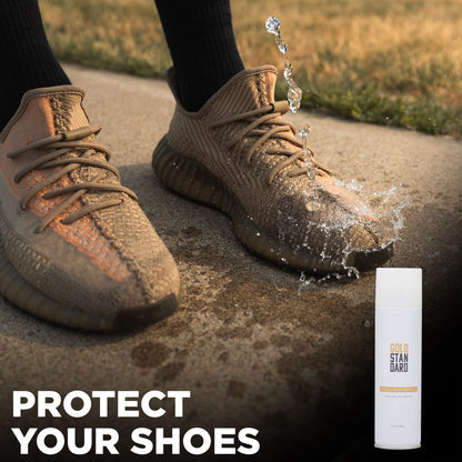 Gold Standard Premium Water-Repellent Shoe Protector Spray – 5 Oz. Suede Shoe Protector Spray Waterproof Formula Repels Water and Stains - Leather, Nubuck, Suede, Canvas, White Sneaker Protector Spray