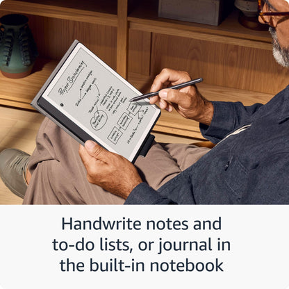 Amazon Kindle Scribe (64 GB) - Redesigned display with uniform borders. Now write directly on books and documents. With built-in notebook summarization. Includes Premium Pen - Tungsten