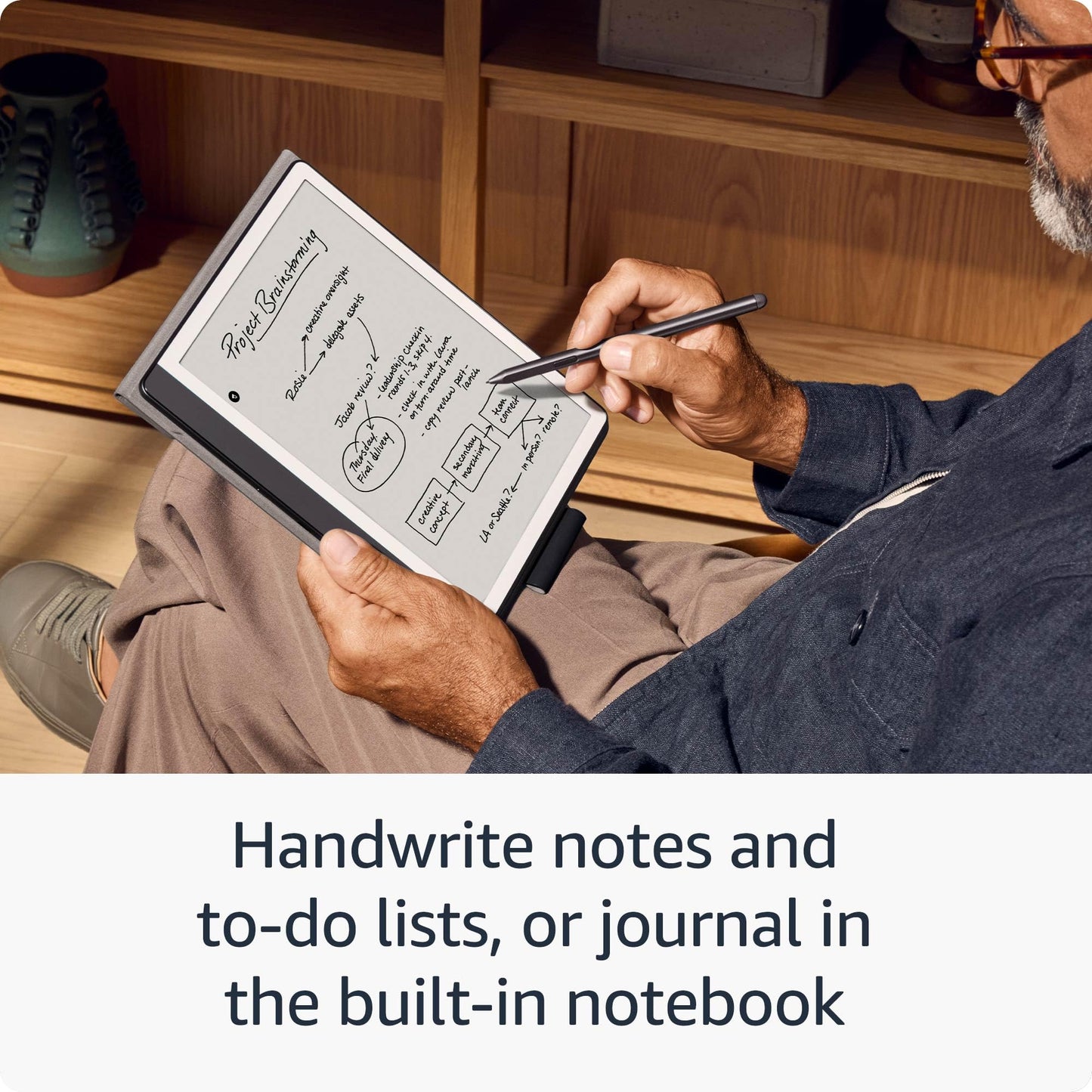 Amazon Kindle Scribe (16GB) - Redesigned display with uniform borders. Now write directly on books and documents. With built-in notebook summarization. Includes Premium Pen - Tungsten