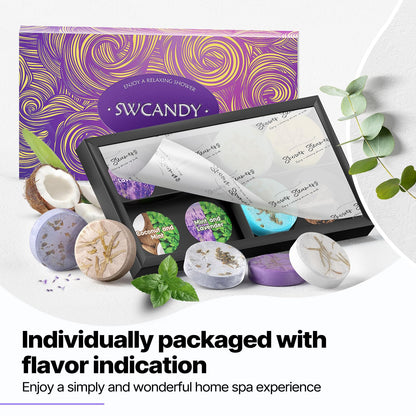 Shower Steamers Aromatherapy Birthday Gifts for Women - SWCANDY 8 Pcs Mothers Day Gifts for Mom Grandma Wife Her Men Teen Adults Bath Bombs Self Care with Natural Essential Oils Relaxation Home SPA