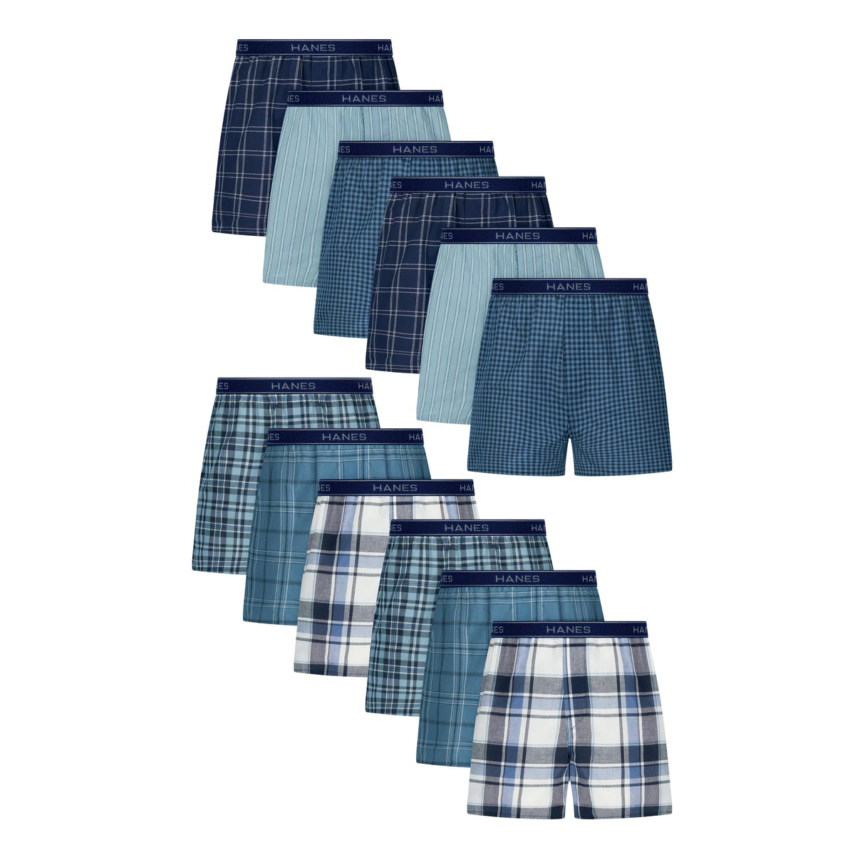 Hanes Men's Underwear Boxers Pack - Softer Woven Moisture-Wicking Boxers for Men - Cotton Blend