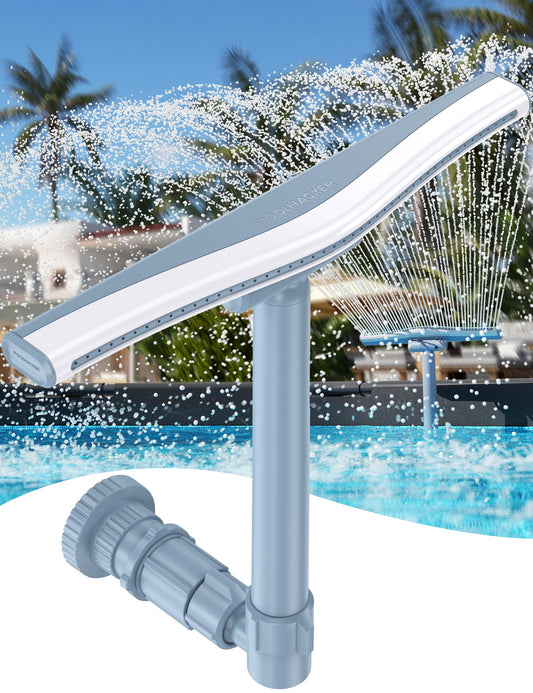 Pool Fountains for Above and In-ground Pools【Original by POOLHACKER】, Adjustable Whale Tail Waterfall Wide Width Pool Sprinkler Fountain for Relaxation & Cooling 10-20 Degrees