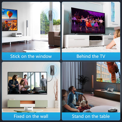 2025 TV Antenna,1200+ Miles Long Range TV Antenna, HD Digital TV Antenna Indoor with Signal Booster, Antenna for Smart TV and All Older TV's-Supports 4K 1080p -33ft Long Cables