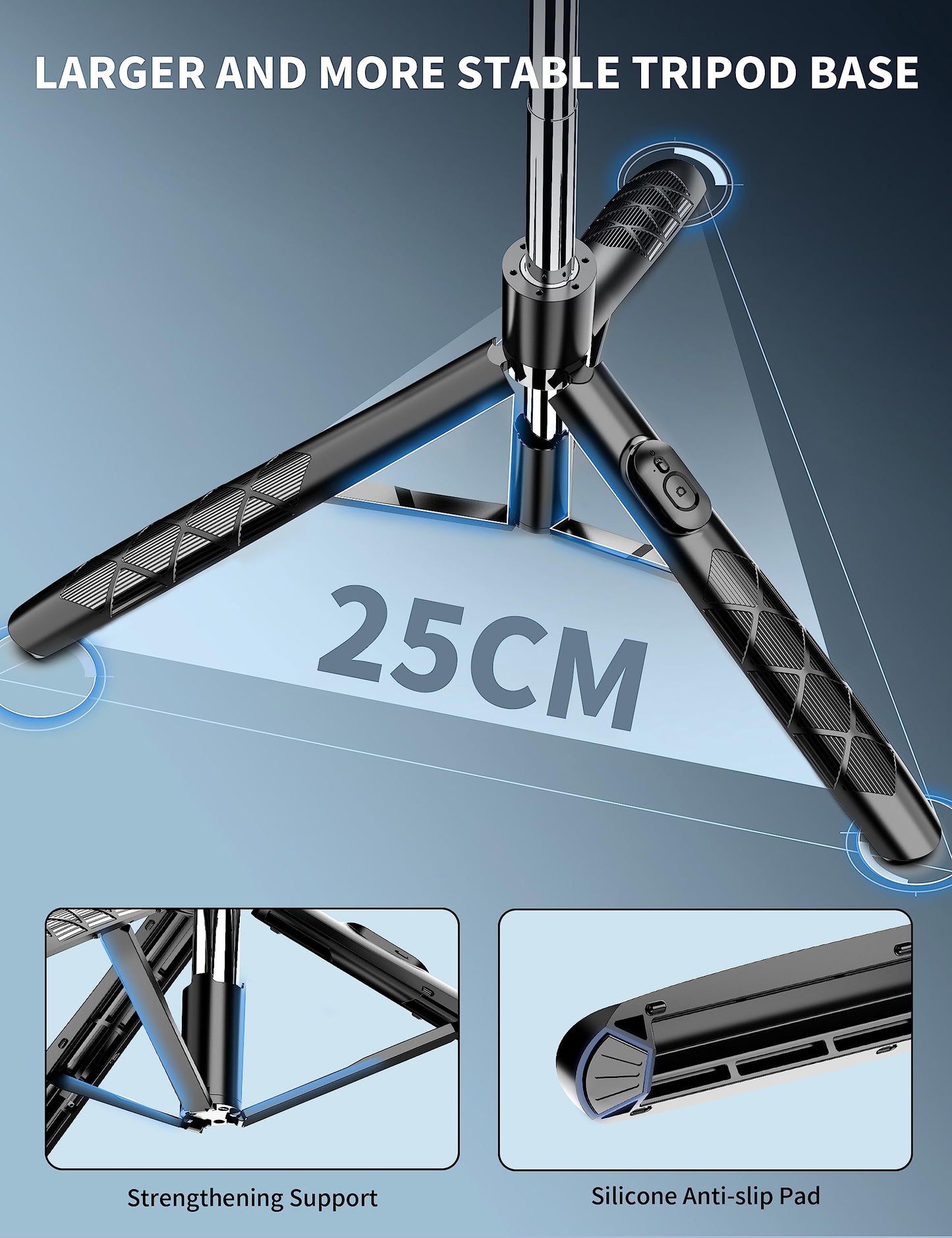 71" Phone Tripod & Selfie Stick, All in One Extendable Cell Phone Tripod with Wireless Remote, Tripods Stand for iPhone & Travel Selfie Stick 360° Rotation Compatible with iPhone Android, Camera