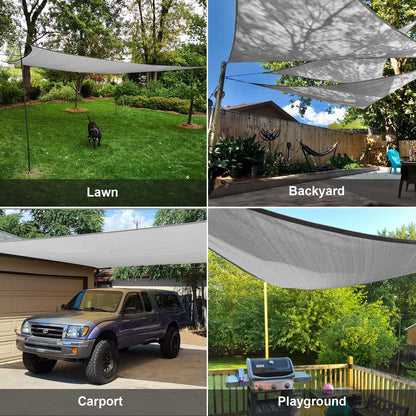 SUNLAX Sun Shade Sail 13' x 13' x 13' Silver Triangle Canopy Sail Shade Cover UV Block Permeable Sunshade Outdoor for Patio Backyard (We Make Custom Size)