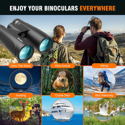 18x56 HD Binoculars for Adults High Powered with Phone Adapter and Tripod, Super Powerful BAK4 Prism FMC Waterproof Binoculars with Clear Low Light Vision, Binoculars for Hunting Bird Watching Travel