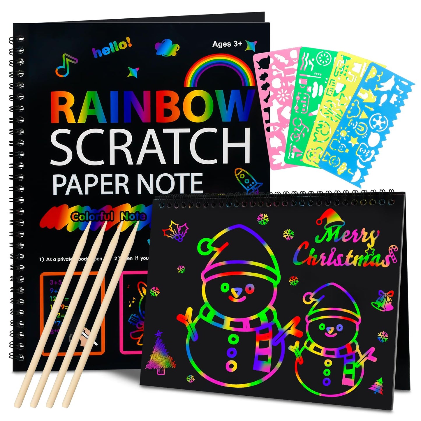 Stocking Stuffers for Kids Teen Girls: Scratch Paper Art Crafts Back to School Teacher Supplies Game Party Favors Activities Toys for Boy Ages 3-12 Years Old Valentines Birthday Gifts 2 Pack