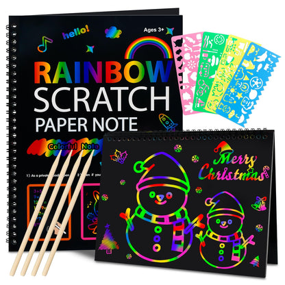 Stocking Stuffers for Kids Teen Girls: Scratch Paper Art Crafts Back to School Teacher Supplies Game Party Favors Activities Toys for Boy Ages 3-12 Years Old Valentines Birthday Gifts 2 Pack