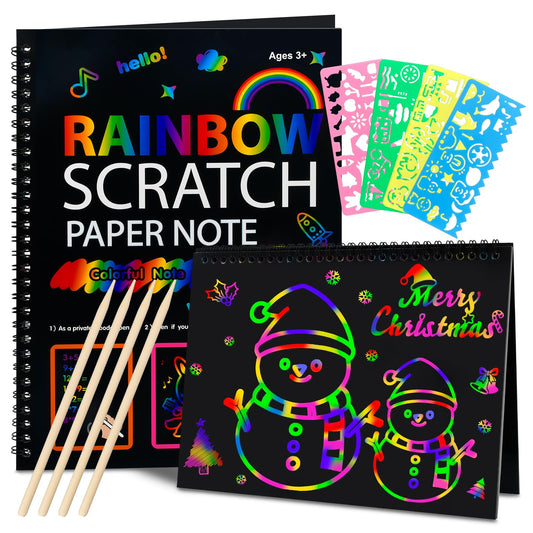 Stocking Stuffers for Kids Teen Girls: Scratch Paper Art Crafts Back to School Teacher Supplies Game Party Favors Activities Toys for Boy Ages 3-12 Years Old Valentines Birthday Gifts 2 Pack
