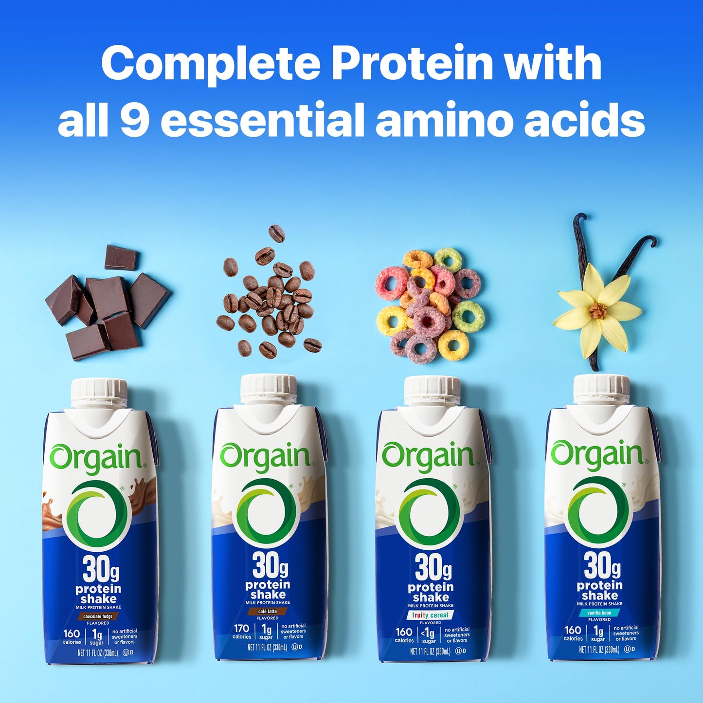 Orgain 30g High Protein Shake, Dairy Isolate Milk Protein, Chocolate Fudge, 5g BCAAs, 1g Sugar Per Serving, Meal Replacement, Ready to Drink, Keto Friendly, Gluten-Free 11 Fl Oz (Pack of 12)