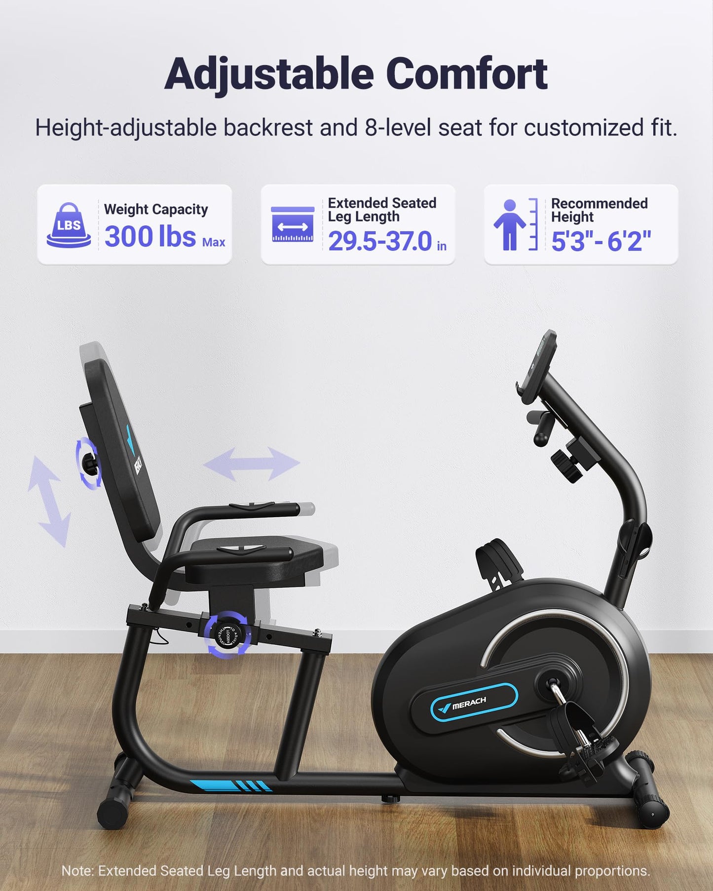 MERACH Recumbent Exercise Bike for Home with Smart Bluetooth and Exercise Bikes Exclusive App, LCD, Heart Rate Handle Stationary Bikes for Home, Magnetic Recumbent Bikes for Seniors Gym S08/S23