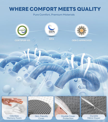 No More Aches Neck Pillow for Pain Relief, Adjustable Cervical Pillow for Neck Support with Armrest, Odorless Ergonomic Butterfly Memory Foam Pillows,Orthopedic Bed Pillow Side Back Stomach Sleeping