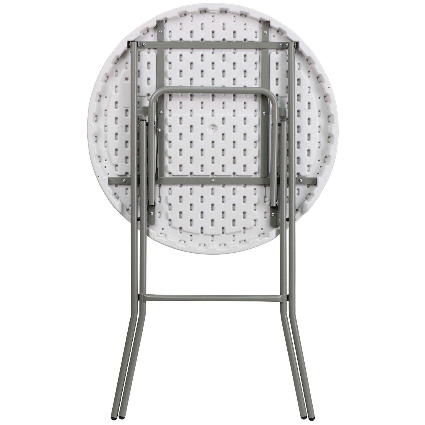 Flash Furniture 32" Round Folding Bar Height Tables for Parties and Commercial Events, Indoor/Outdoor Plastic Bar Height Folding Tables, Set of 4, White