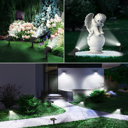 Linkind StarRay Solar Spot Lights Outdoor, IP67 Waterproof Dusk-to-Dawn Landscape Spotlights, 6500K Daylight Wall Lights for Garden Yard, Garden, Yard, (Cool White, 2 Pack)