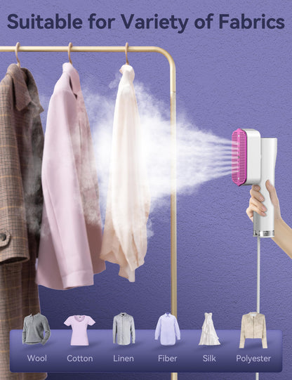 Steamer Iron for Clothes, Portable 2 In 1 Travel Handheld Garment Steamer,20 Minutes of Continuous Steam,100ml Water Tank,Steamer Ironing Gloves,1000W Light Steam Iron for Travel and Home (White)
