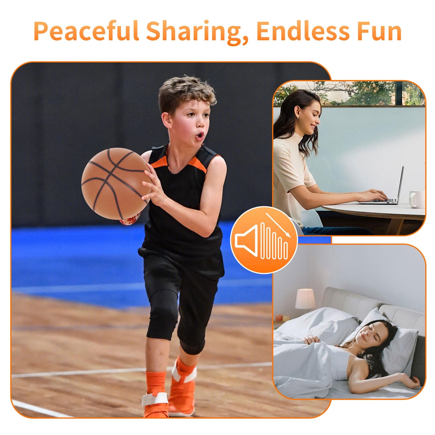 Silent Basketball, 2026 New Silent Basketball, Silent Basketballs Dribbling Indoor, No Noise Basketballs for Various Indoor Activities (Coffee/NO.7)