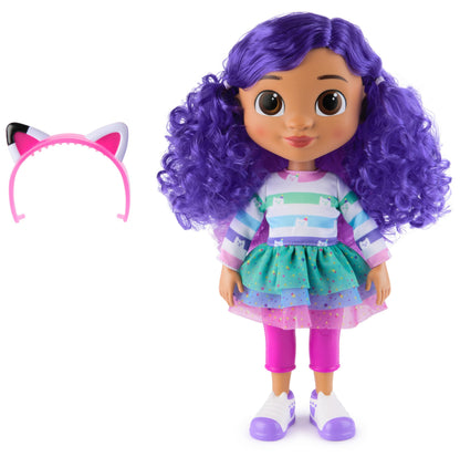 Gabby's Dollhouse DreamWorks, Sing & Celebrate Gabby Girl Doll, 13-Inches Tall with Sound Effects & Reversible Cat Ears, Kids Toys for Girls & Boys Ages 3+