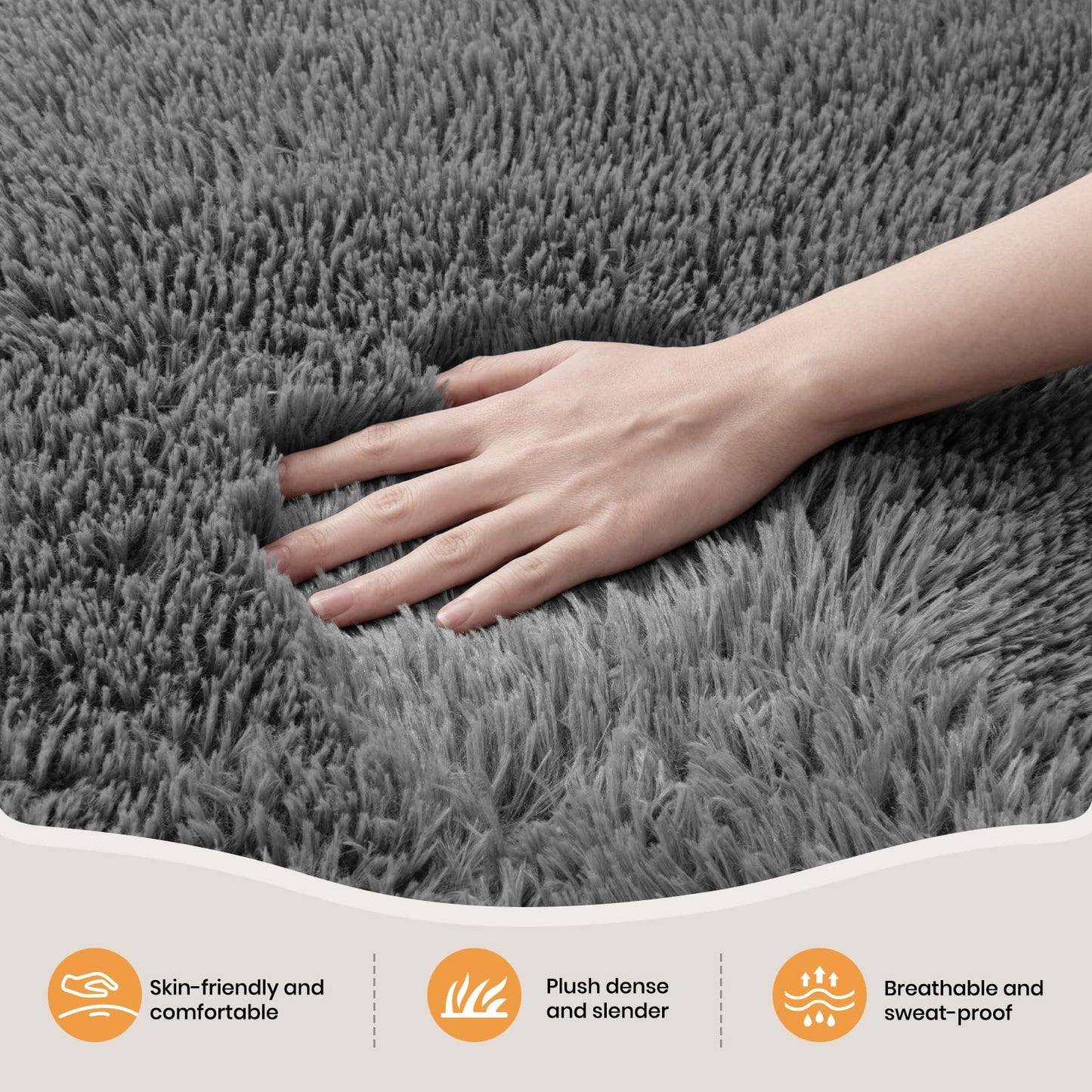 Zentavio Area Rugs for Living Room Grey Rugs for Bedroom Large 5x8 Carpet Fluffy Furry Soft Shag Aesthetic Plush High Pile Gray Throw Rug for Nursery Kids Room Dorm