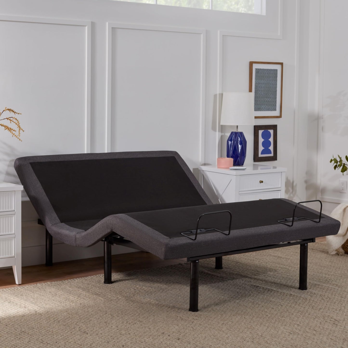 LUCID L300 Adjustable Bed Frame - Head and Foot Incline - USB - Wireless Remote - Easy 2 Person Assembly - Quiet Motor - Relax - TV - Working - Reading - Ergonomic - Electric Bed Base - Queen Size