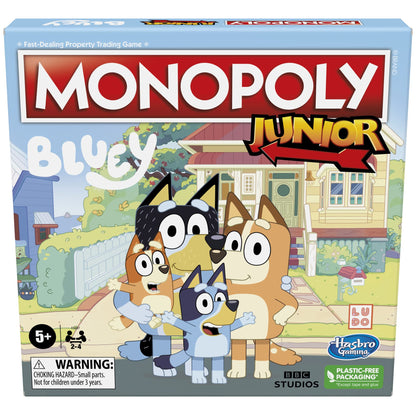 Hasbro Gaming Monopoly Junior Bluey Edition Board Game | Kids Play as Bluey, Bingo, Mum & Dad for Girls & Boys | Ages 5+ (Amazon Exclusive)