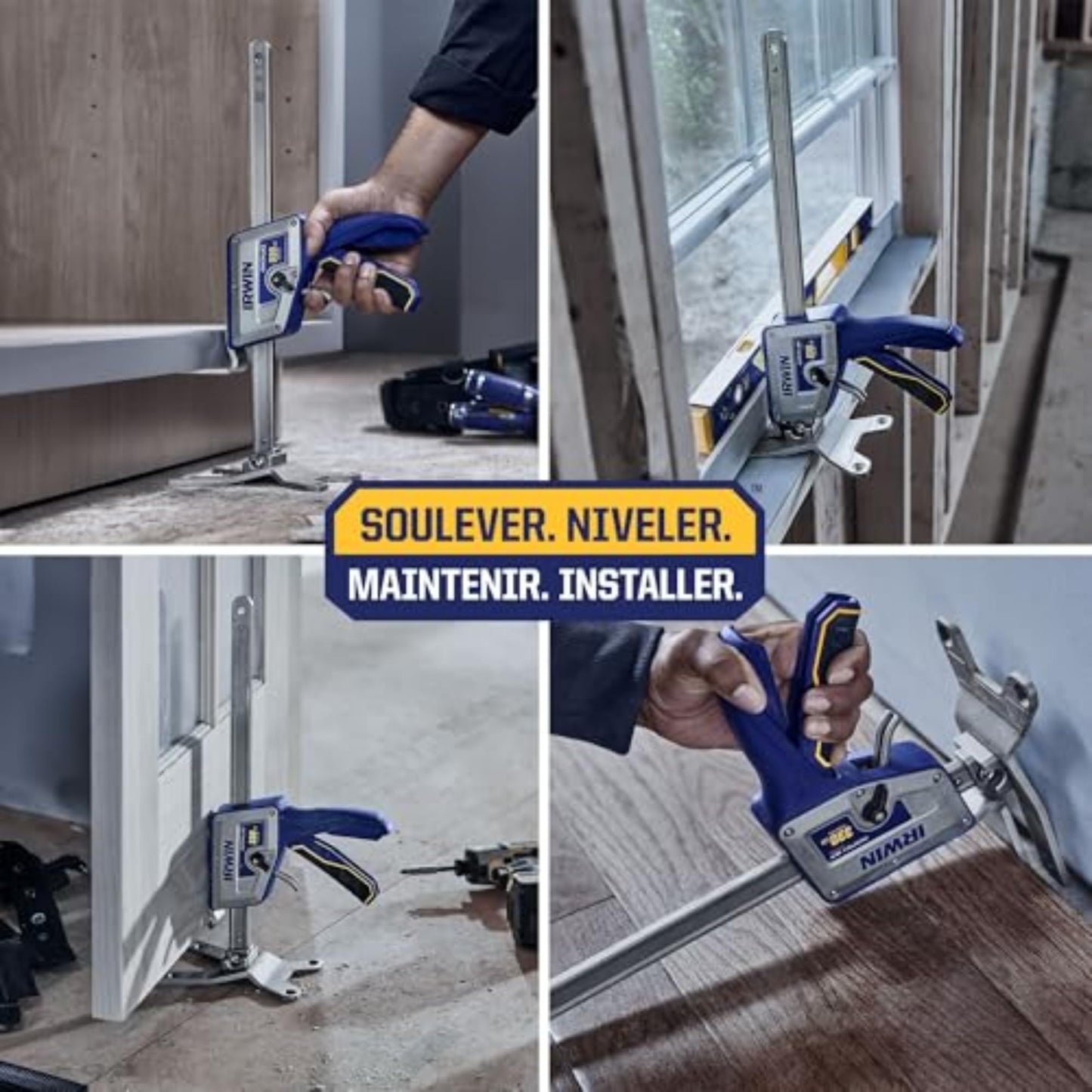 IRWIN Quick-Lift Construction Jack, Hand Lifting Jack Tool, Multifunctional, Lift up to 10" and Lift Capacity 330 lbs (IRHT83100)