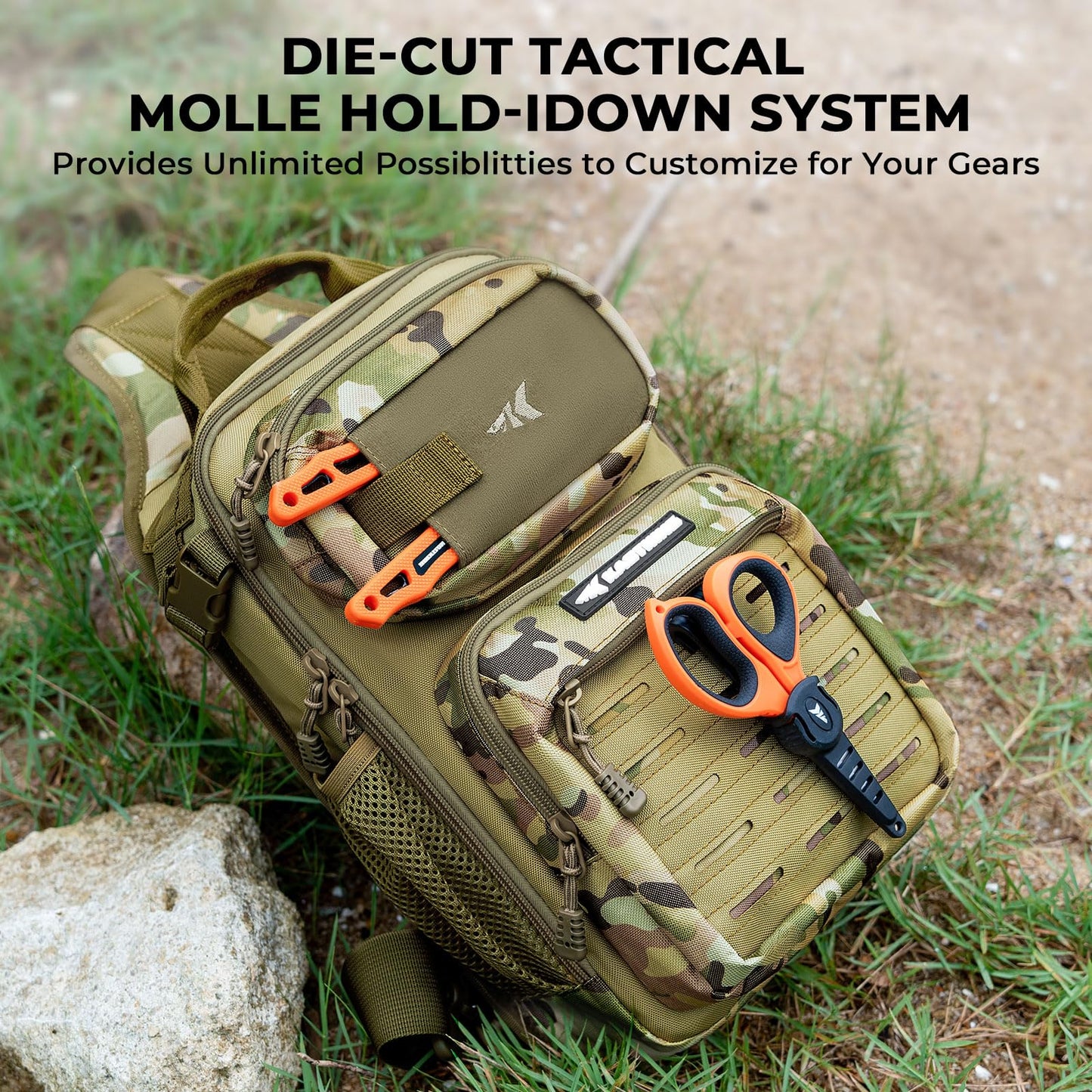 KastKing BlowBak Tactical Sling Tackle Bag-Lightweight Fishing Backpack Storge Fishing Gear and Equipment,Gift for Men