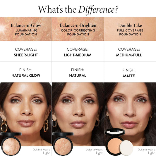 LAURA GELLER NEW YORK Award-Winning Baked Balance-n-Brighten Color Correcting Powder Foundation - Porcelain - Buildable Light to Medium Coverage - Demi-Matte Natural Finish