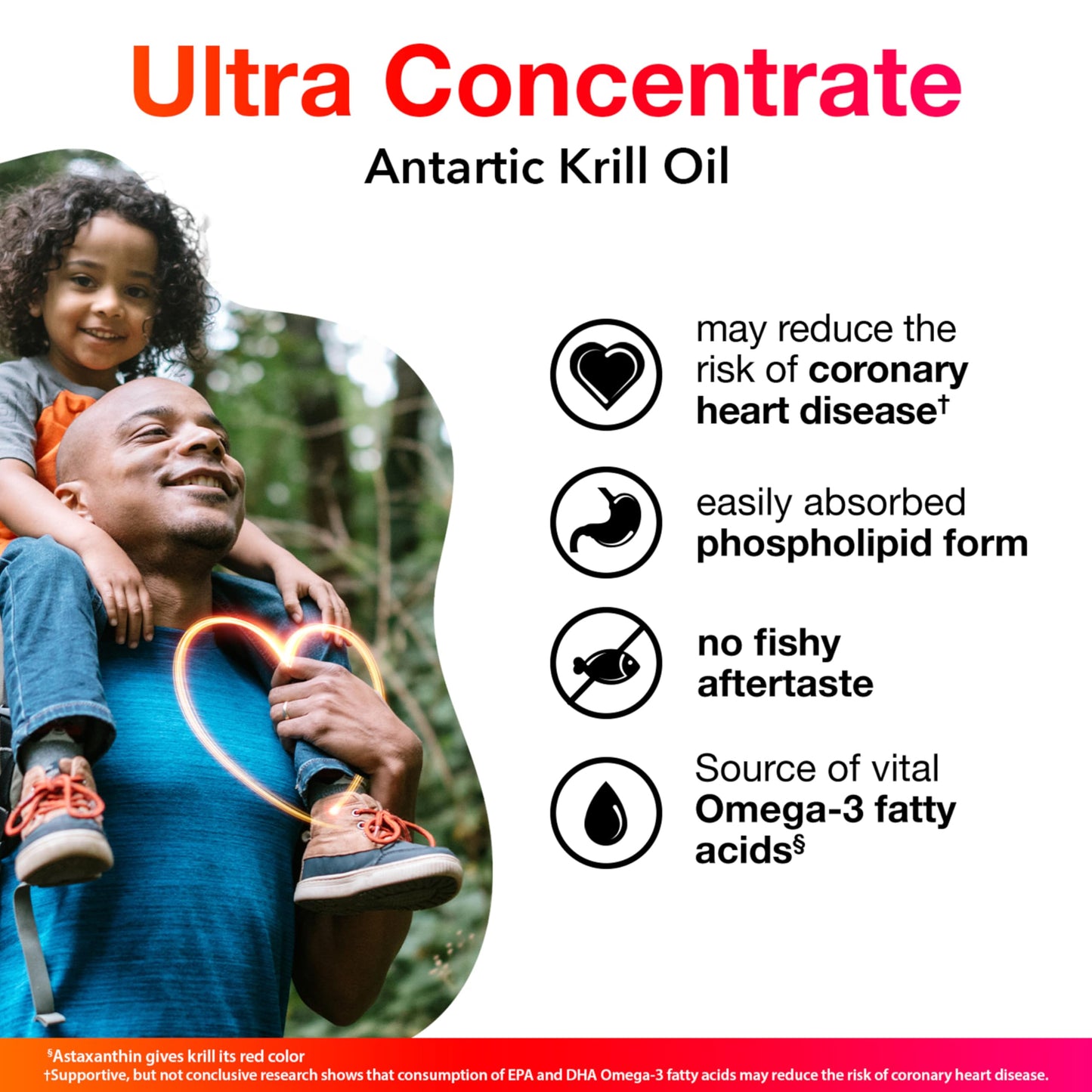 MegaRed Antarctic Krill Oil 750mg, Omega 3 Fatty Acid Supplement, Ultra Concentrate EPA & DHA Softgels, Antioxidant Astaxanthin, Heart Health Supplement with No Fish Oil Aftertaste, 80ct