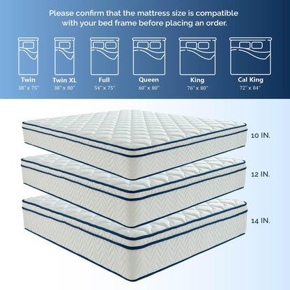 Full Size Mattress, 12 Inch Hybrid Mattress in a Box, Memory Foam Individually Wrapped Pocket Coils Innerspring Pressure Relief, Medium Firm - CertiPUR-US Certified, Fiberglass-Free, 54x75 Inches