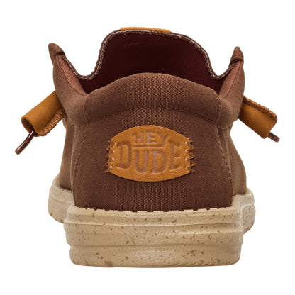 HEYDUDE Men's Wally Canvas Brown Size 11, Men’s Shoes, Slip-on Loafers, Comfortable & Light-Weight