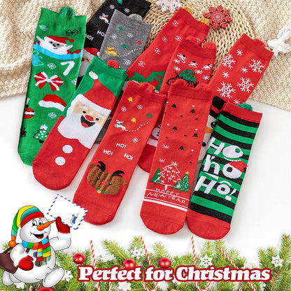 Haawooky 12 Pairs Christmas Socks,Fun Colorful Holiday Socks,Novelty Cozy Crew Sock Set for Women,Men,Funny Xmas Gifts