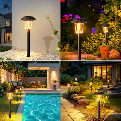 KOOPER Solar Pathway Lights Outdoor, 8 Pack Modern Brighter Solar Powered Landscape Path Lights, IP65 Waterproof Outdoor Solar Garden Lights for Yard Patio Driveway Walkway Lawn Sidewalk Decorative