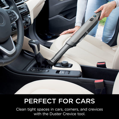 Shark WV201 WANDVAC Handheld Vacuum, Lightweight at 1.4 Pounds with Powerful Suction, Charging Dock, Single Touch Empty and Detachable Dust Cup,Graphite, Slate