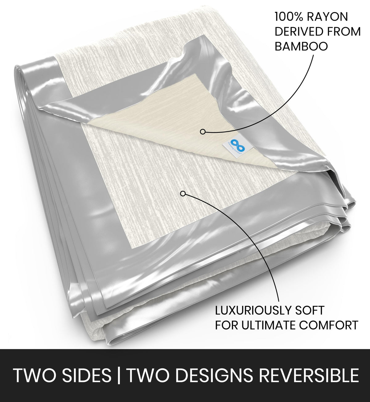 Everlasting Comfort Cooling Blanket for Hot Sleepers - (60"x80") - Dual-Sided Cold Blanket for Sleeping in Summer - Lightweight for Sleeping & Night Sweats