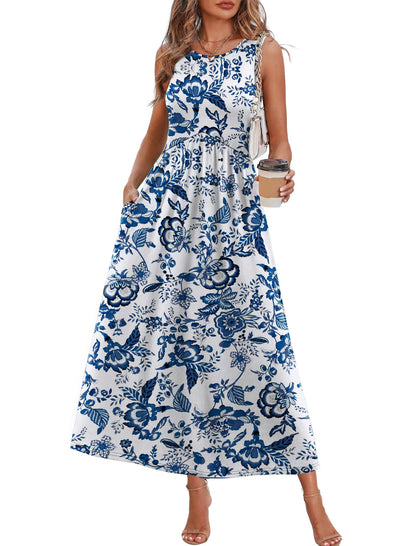Maxi Dresses for Women 2026 Vacation Babydoll Maternity Dress Floral Casual Sundresses Empire Waist Flowy Boho Summer Dress Italian Dresses Spring Wedding Guest Cruise Outfits Resort Wear 2026 L