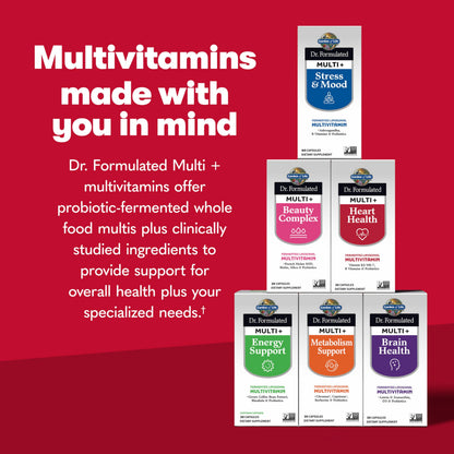 Garden of Life Dr. Formulated Multi+ Heart Health - Fermented Liposomal Multivitamin + Vitamin K2 MK-7, B Vitamins & Probiotics - One a Day for Cardiovascular & Blood Vessel Function, 30 Capsules